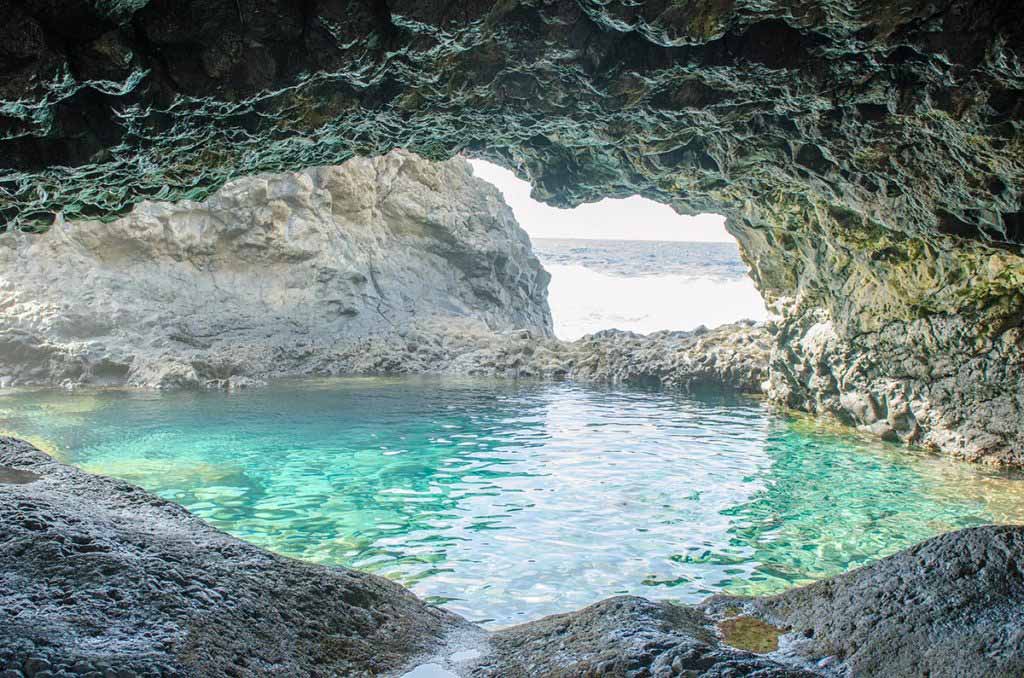 Charco Azul, Blue Pool, a natural pool with turquoise water in El Hierro